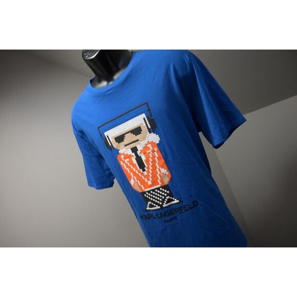 Karl Lagerfeld Tee Shirt Kocktail Karl Textured Short Sleeve Mens Size Large - Picture 2 of 9